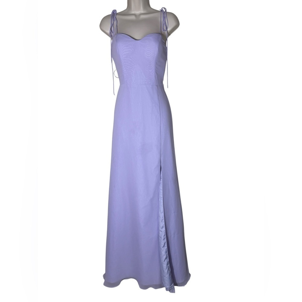 Azazie Mady purple chiffon women maxi Dress size A8 - Picture 3 of 16